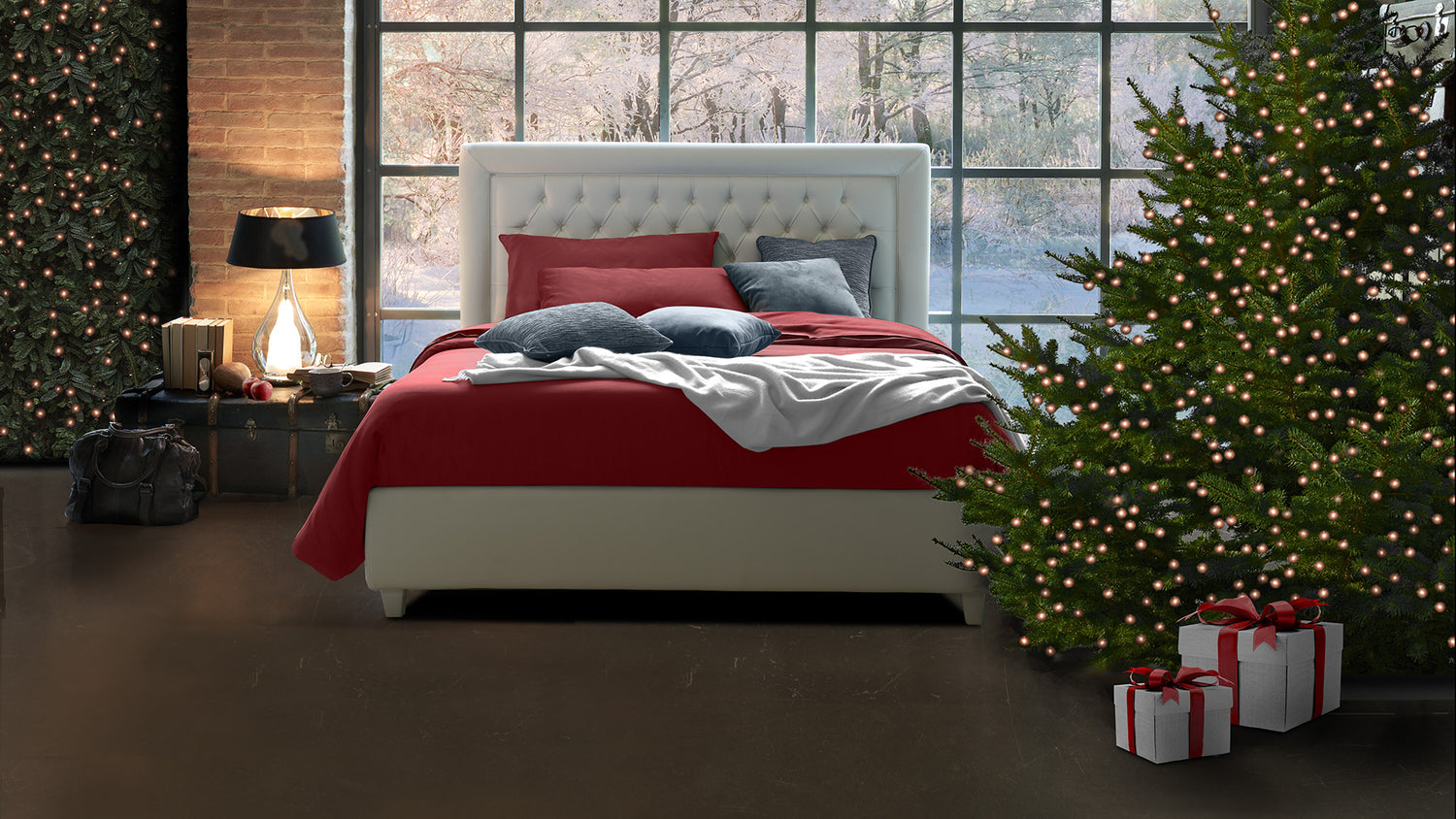 Arreda la camera per Natale con piumini, cuscini e regali sostenibili