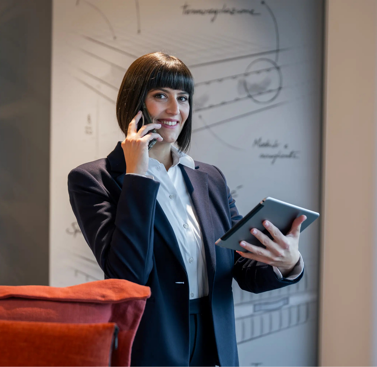 consulente dorelan che prende un appuntamento per telefono